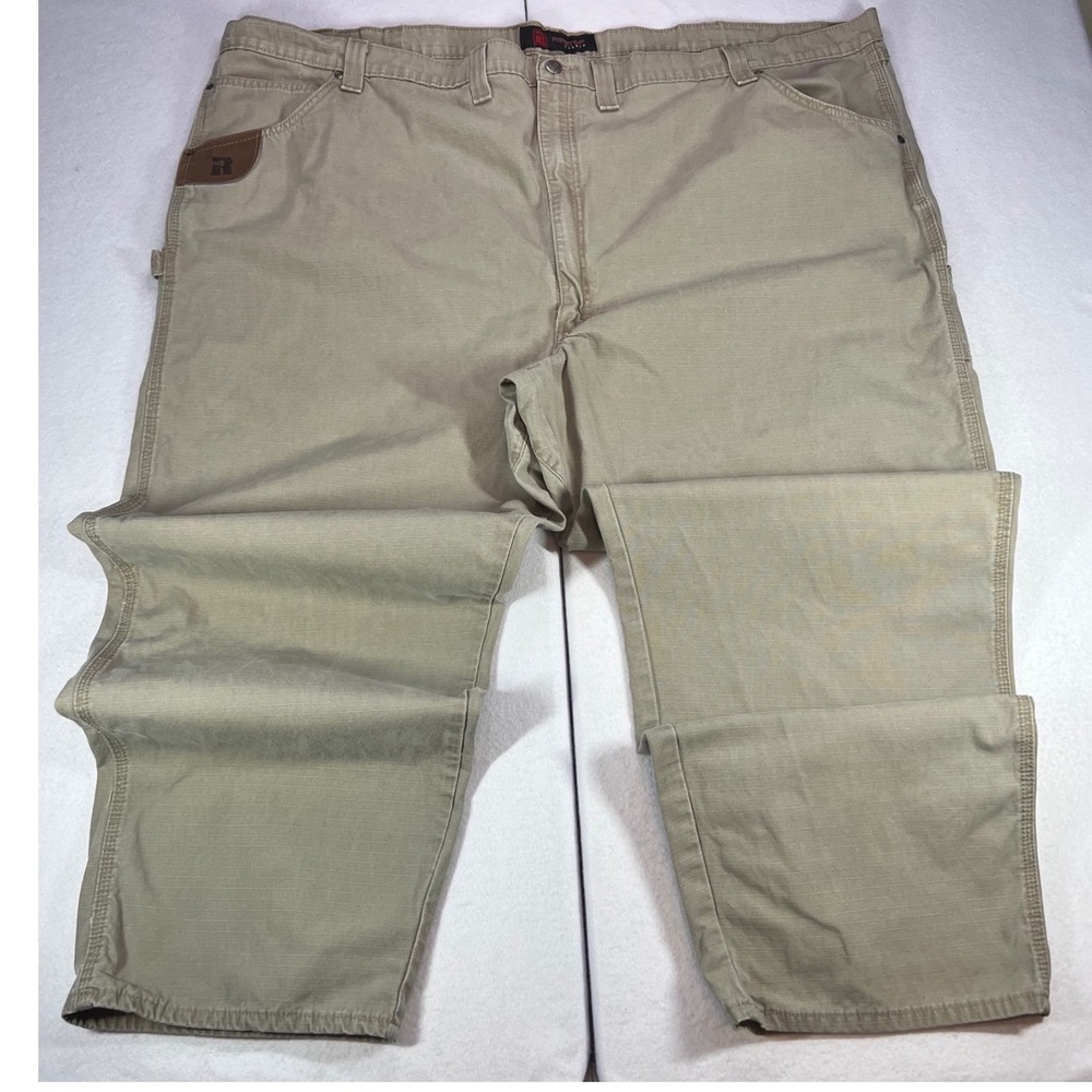 Wrangler Riggs Workwear Pants Khaki Ripstop Carpenter Utility Gorpcore 55x32